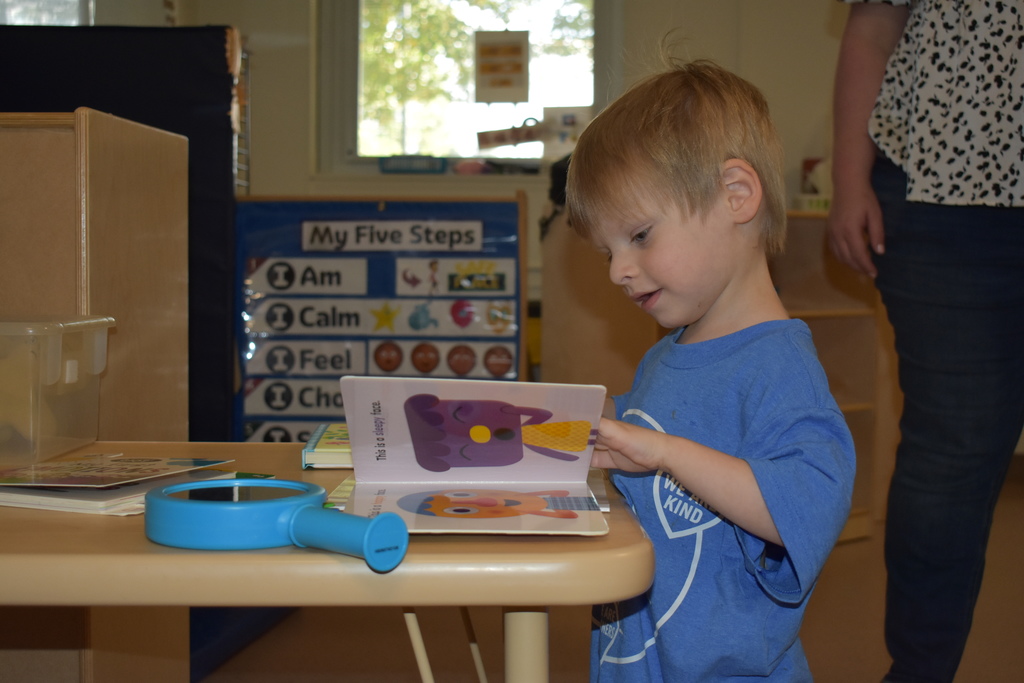 a child reading a book