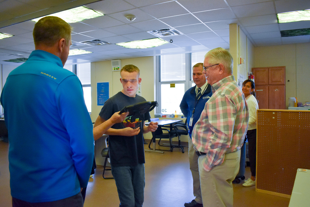 A student communicating with board members and our superintendent