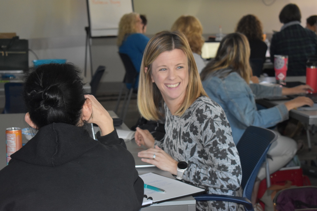 Educator smiling during the presentation