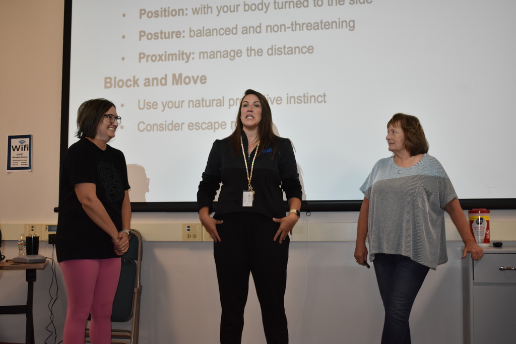 Presenter explaining while participant prepares to act