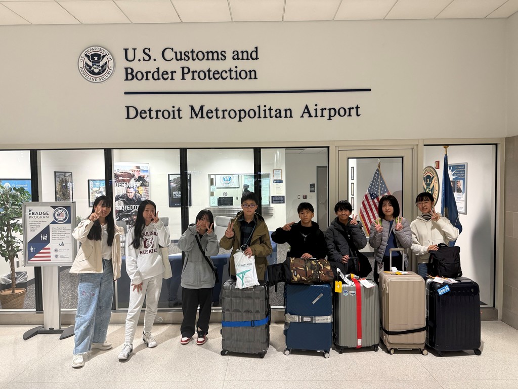 Japanese Exchange Students Arriving at the Airport