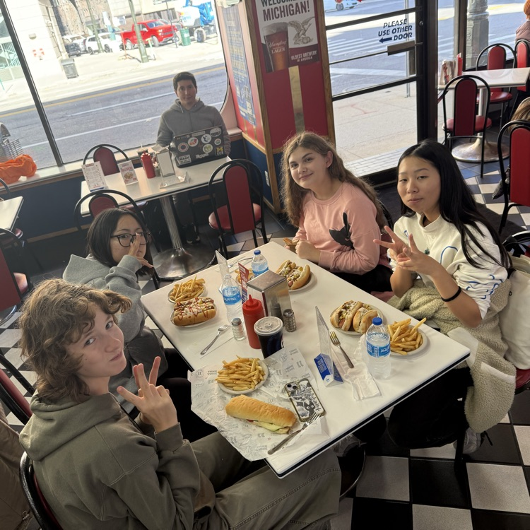 students eating at Coney Island