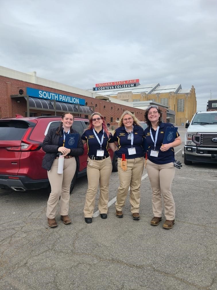 Students outside of their event before the competition
