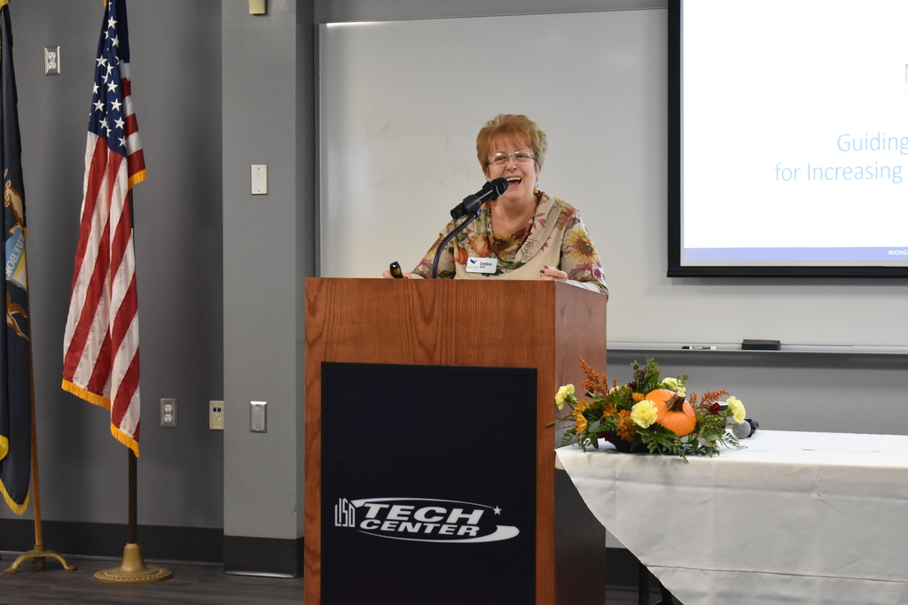 Debbie Stair presenting