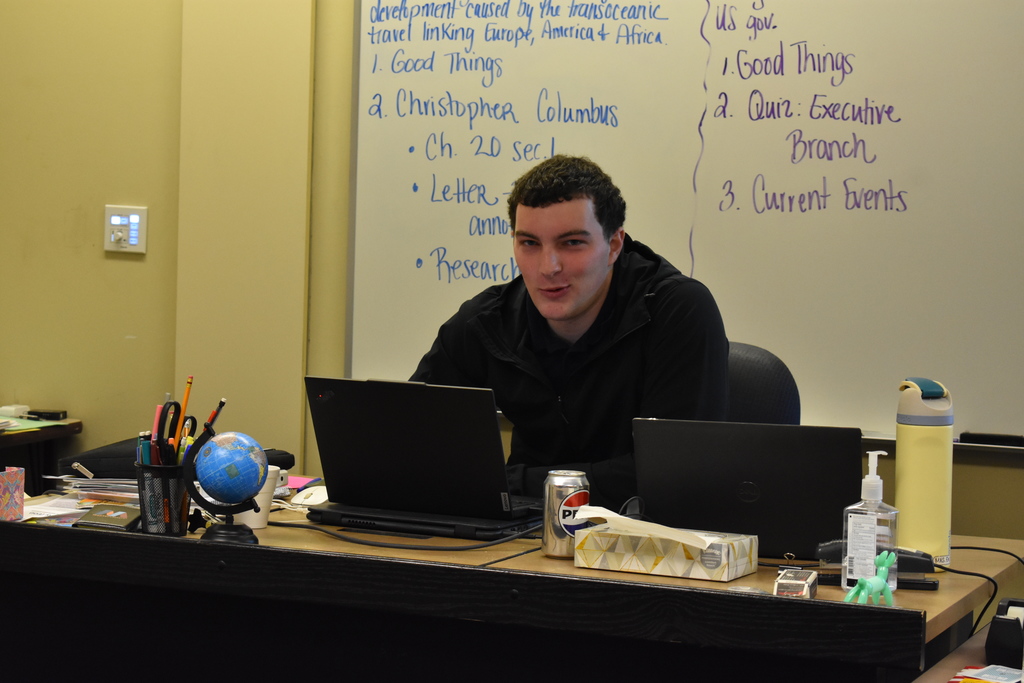 An alum preparing to present