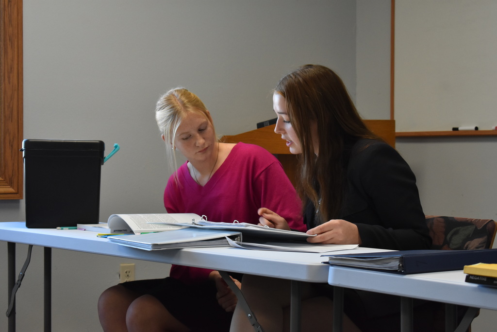 Two students chatting