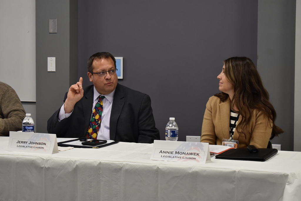 Legislative liason Jerry Johnson speaking