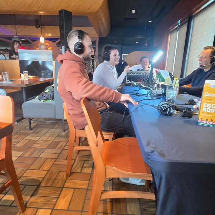 Mikayla Cole speaking with radio DJs