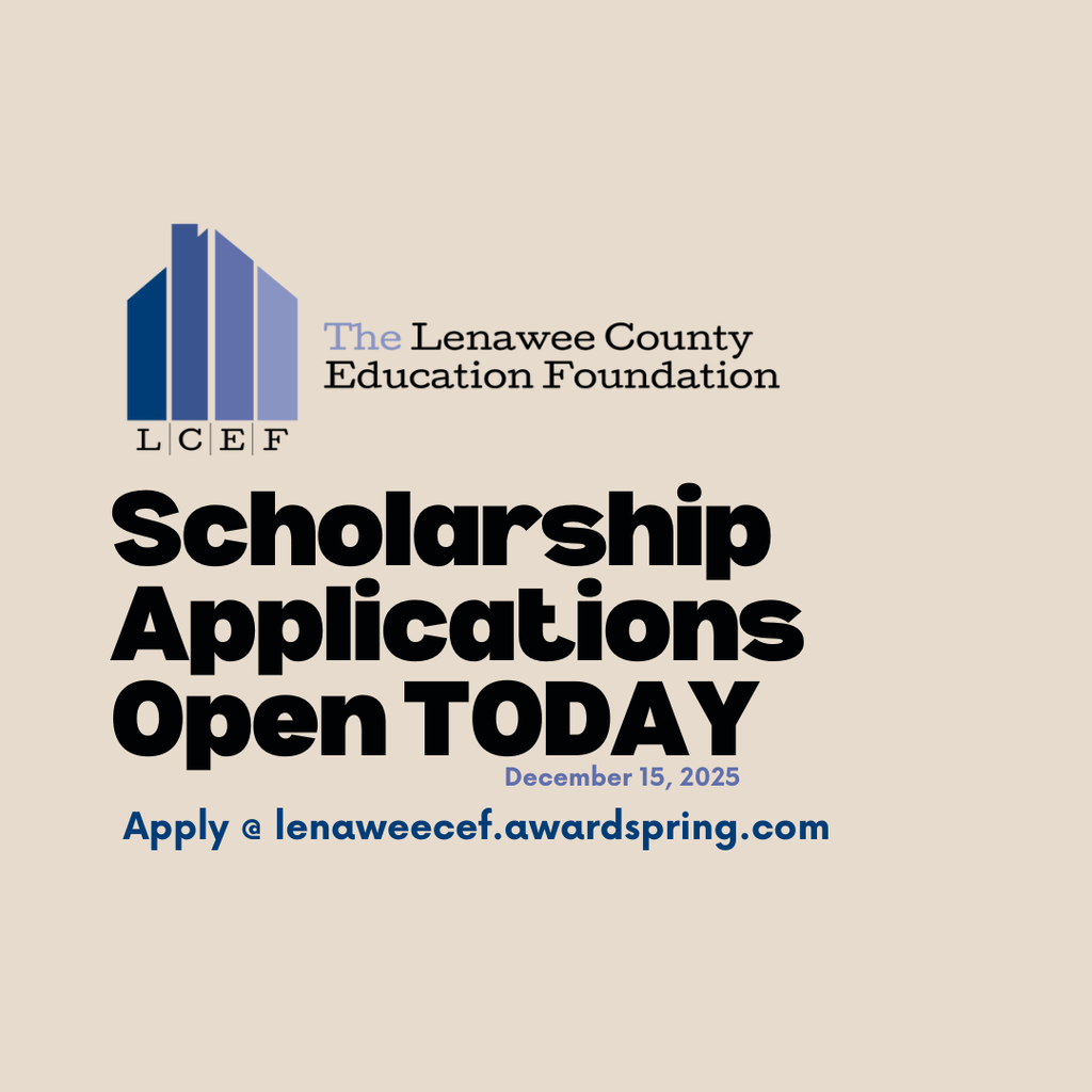 Graphic explaining that LCEF Scholarships are open today