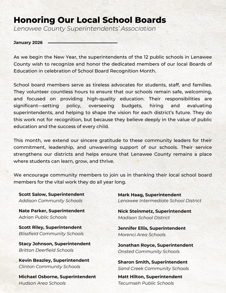 Joint Statement Honoring School Boards