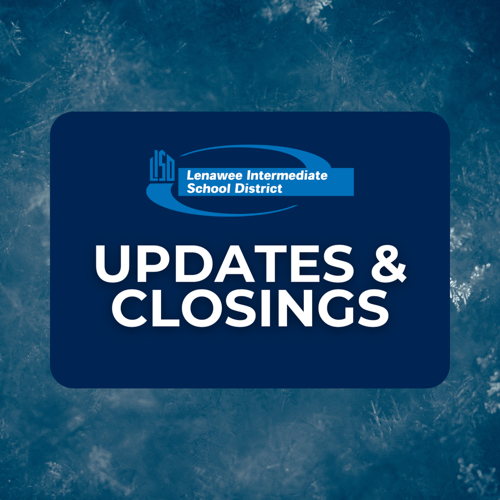 Graphic that states updates and closings
