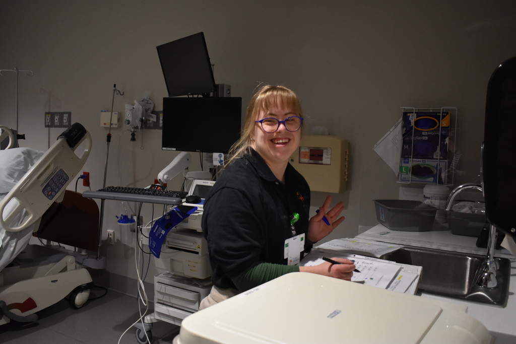 A Project SEARCH student on the job