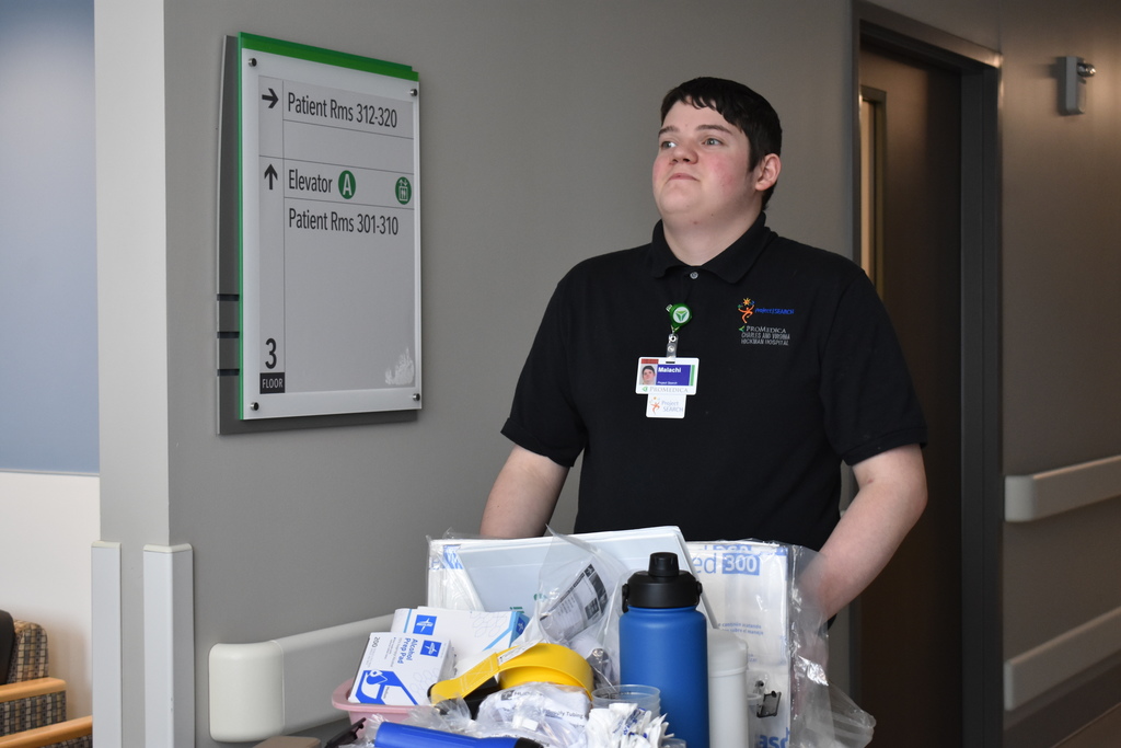 A Project SEARCH student on the job