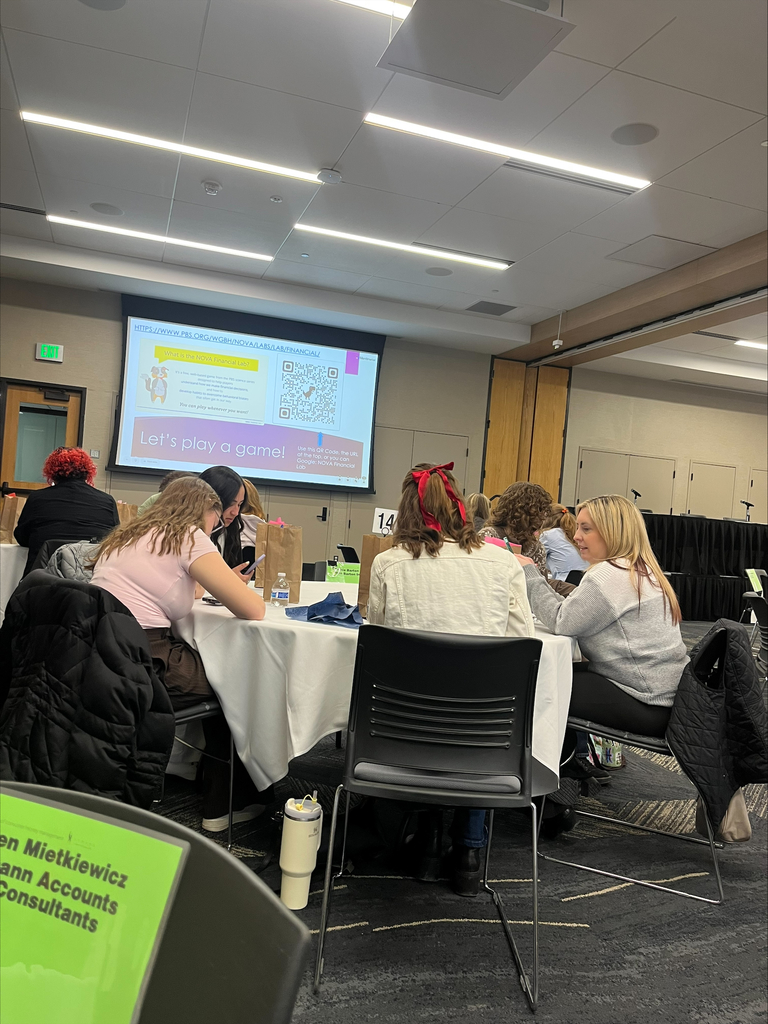 Students discussing at small tables