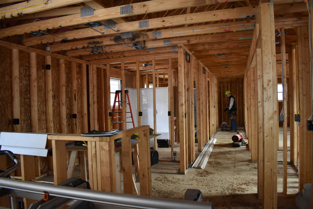 Inside of the house our students are building