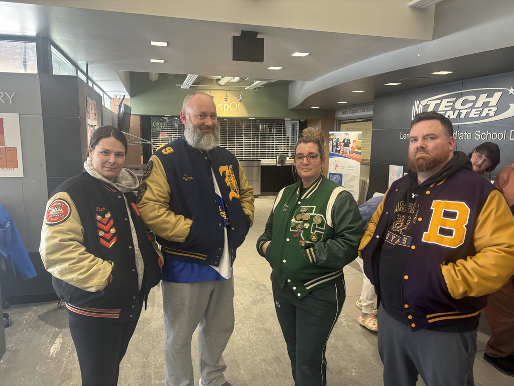 Staff in old varsity jackets