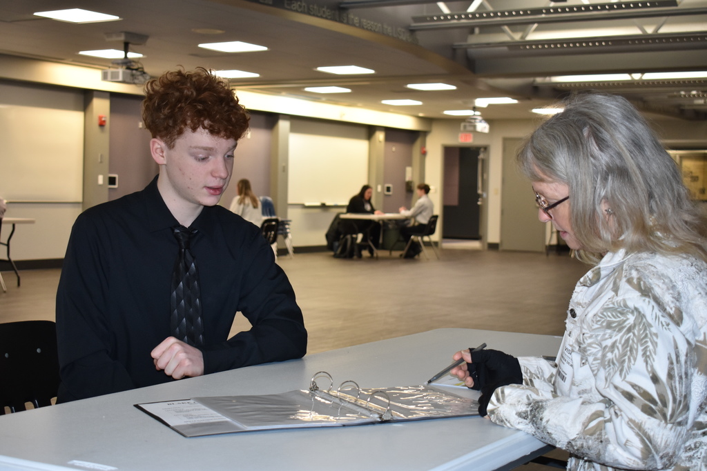 A student mid interview