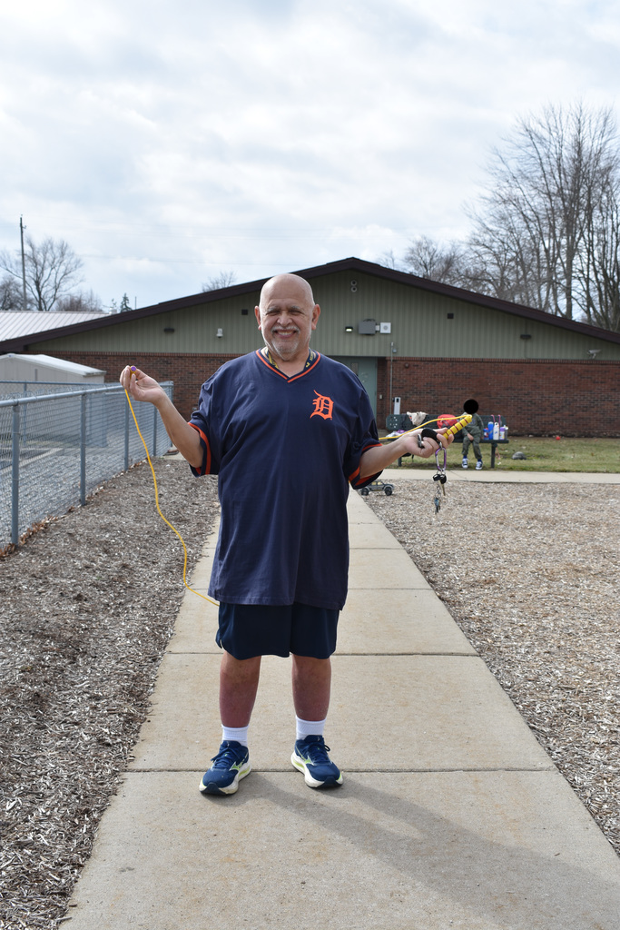 Mr. Atkinson jumping rope