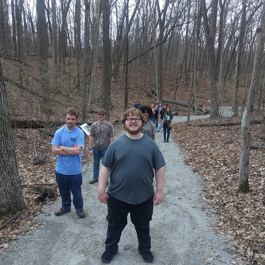 Student taking hike.