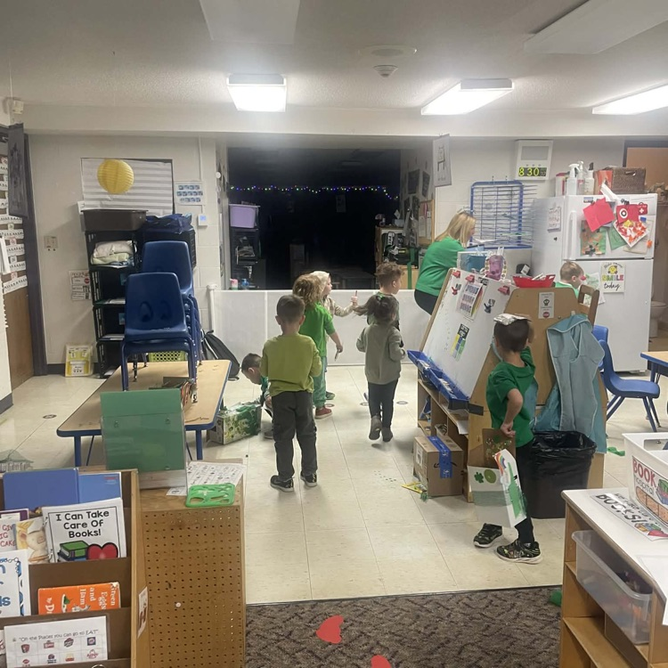 preschoolers searching for their leprechaun traps