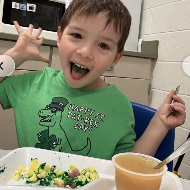 Eating green eggs and ham!