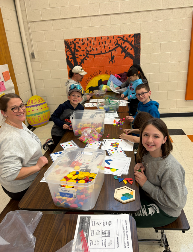 Families working on activities together