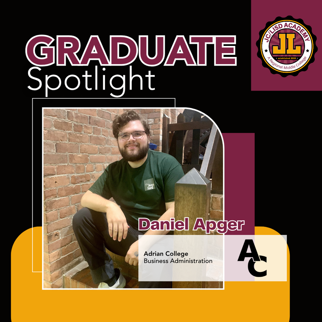 Daniel's Graduate Spotlight featuring his photo