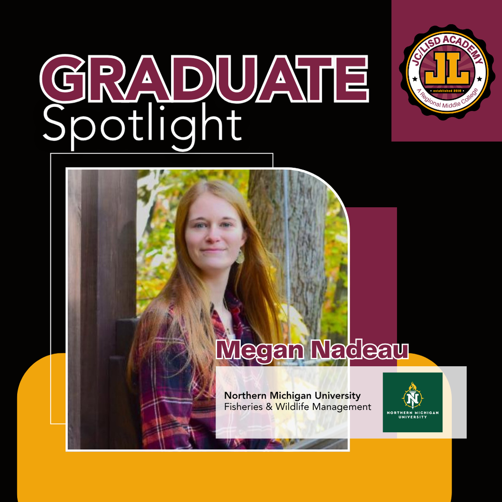 Graduate Spotlight for Megan with her photo on it