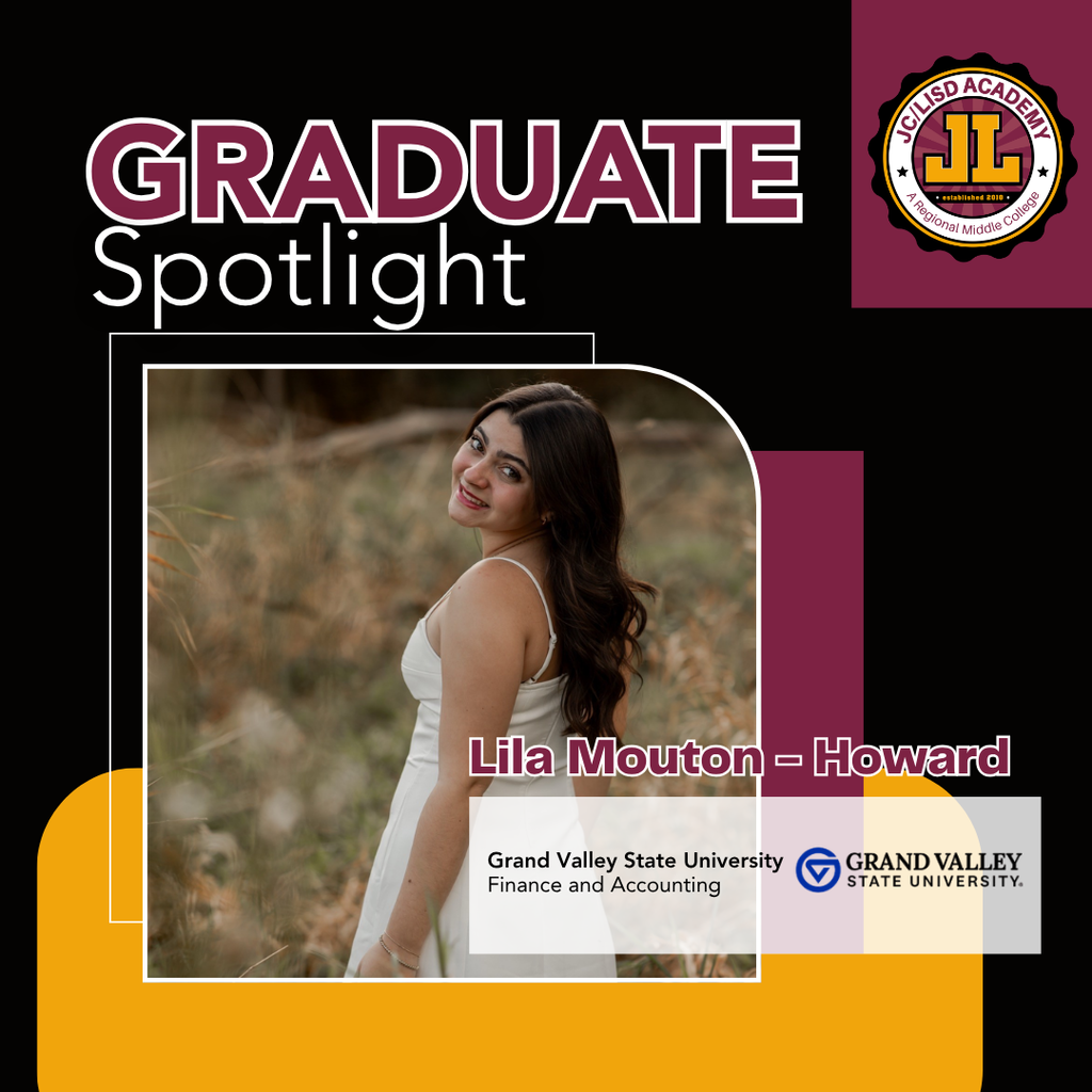 Spotlight for Lila Mouton-Howard with her photo and school of choice