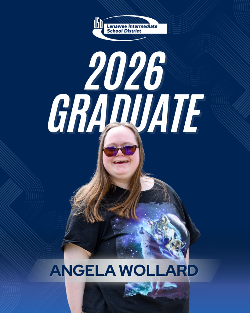 A graphic for a 2026 graduate featuring Angela Wollard's photo