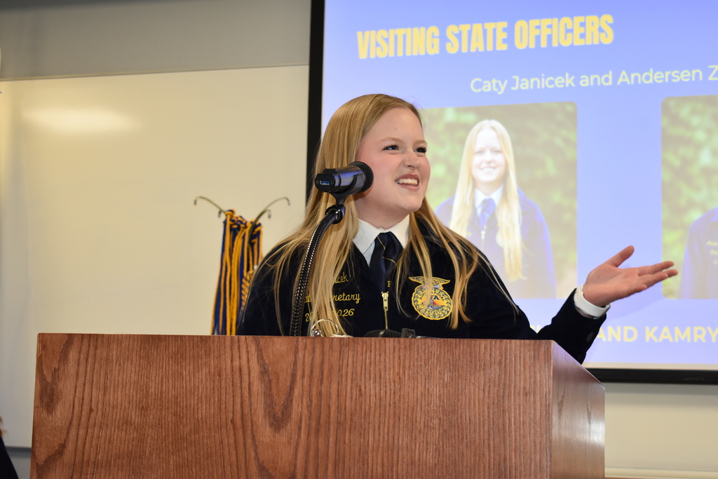 a state FFA visitor giving a speech 