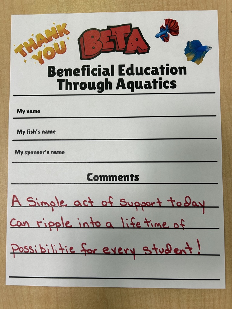 BETA Fish note card for comments