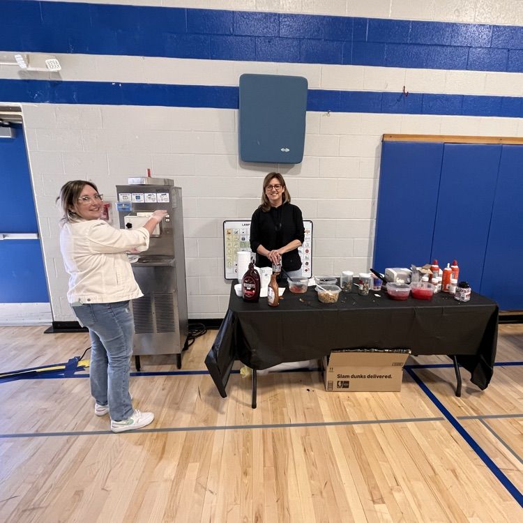 staff members with the ice cream machine