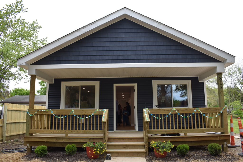 The completed exterior of the house