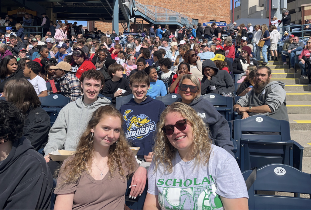 Students Enjoying Baseball Game