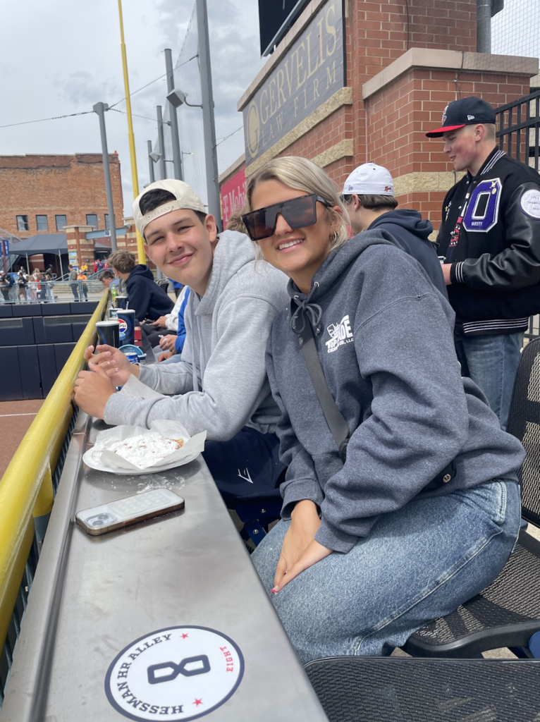 Students Enjoying Baseball Game