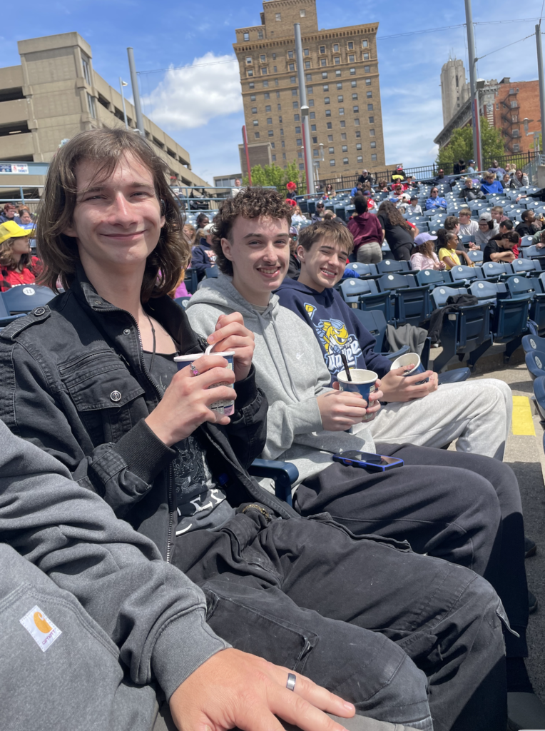 Students Enjoying Baseball Game