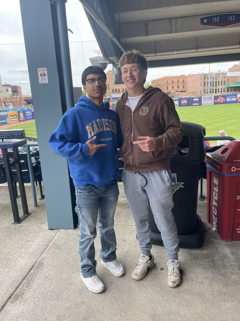 Students Enjoying Baseball Game