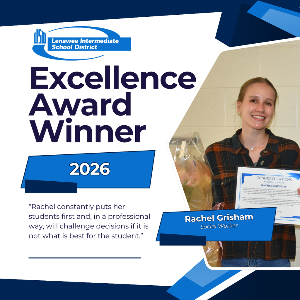 Excellence Award Winner graphic with a photo of Rachel Grisham