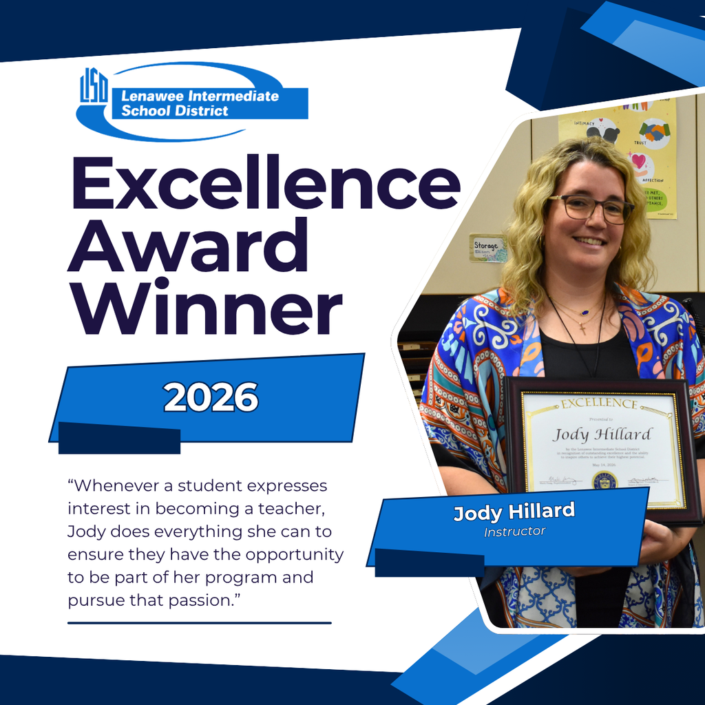 Excellence Award graphic featuring a photo of Jody Hillard