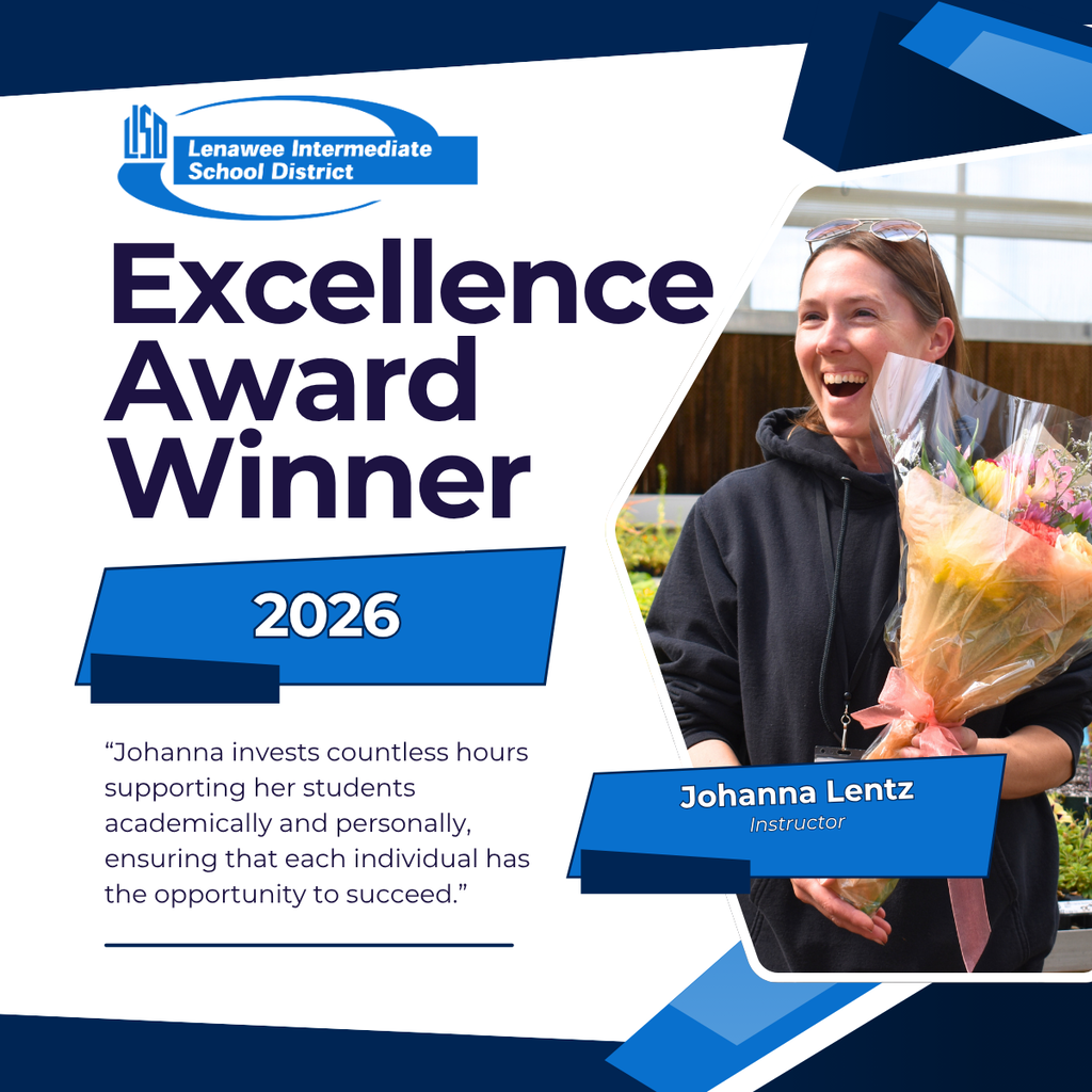 Excellence Award graphic featuring Johanna Lentz's photo