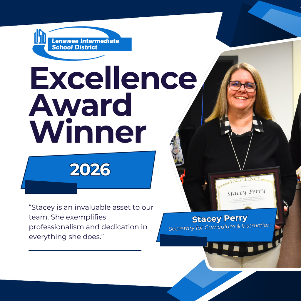 Excellence Award graphic featuring the photo of Stacey Perry