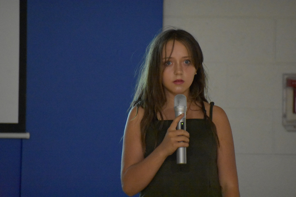 A student speaking