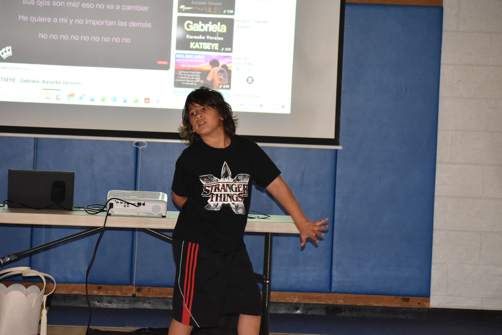 A student dancing