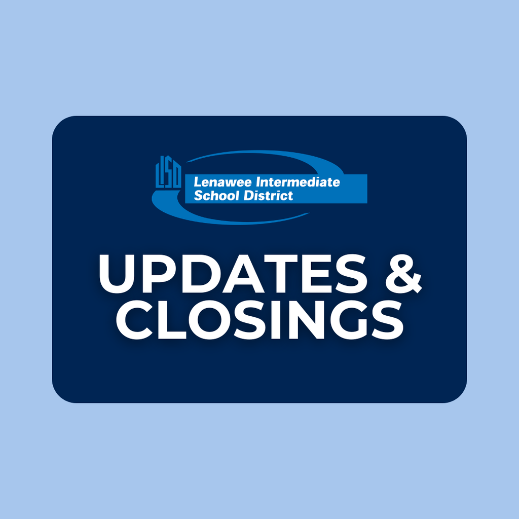 A graphic that reads updates and closings