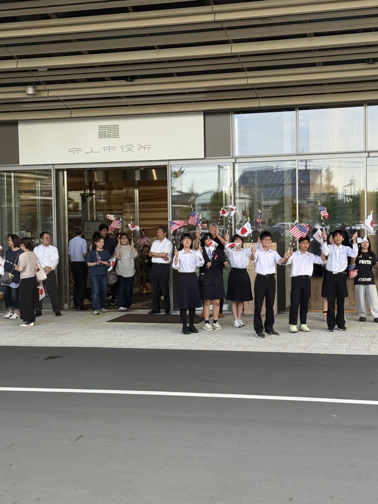 The students from Japan welcoming Lenawee County students