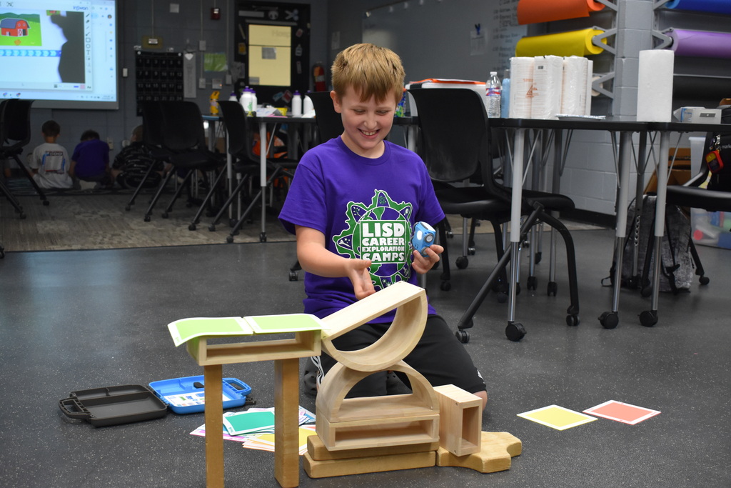 A student working on a coding track 
