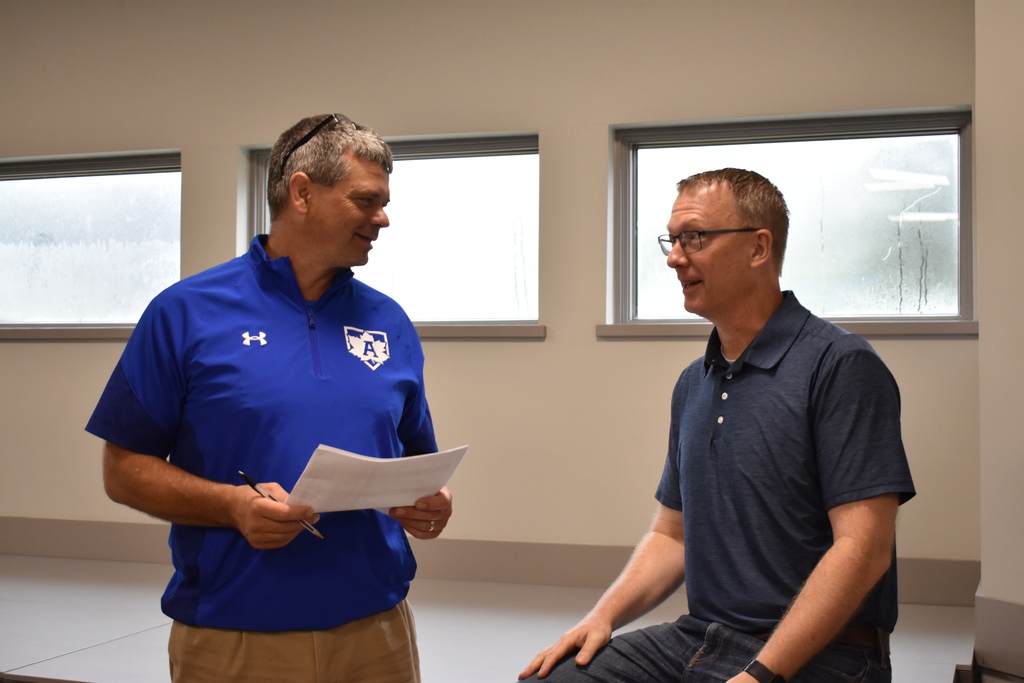Tecumseh and Adrian's superintendents brainstorming together