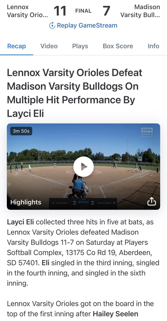 state softball