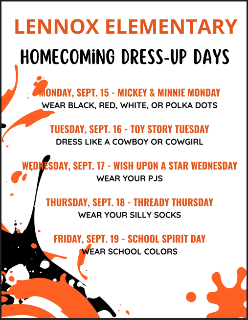 Homecoming dress up days
